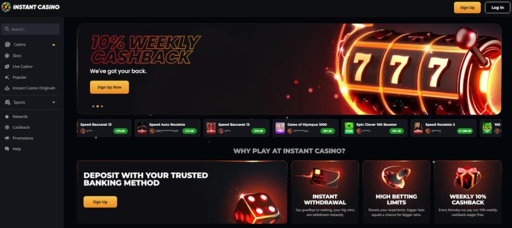 Instant Casino – Rasche Einzahlungen und sofortige Spielverfügbarkeit